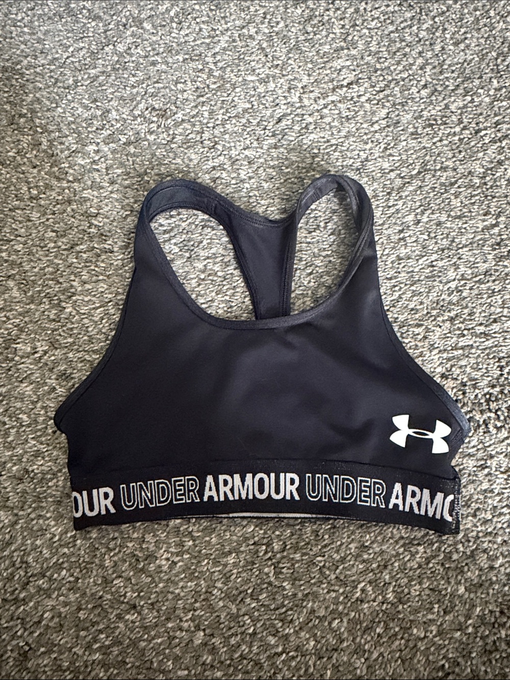 Under Armour Black Racerback Sports Bra with Logo Band